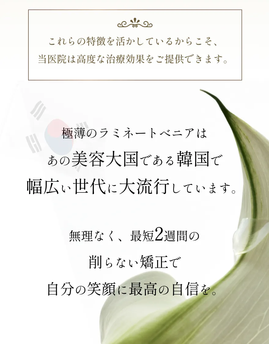 これらの特徴を活かしているからこそ、当医院は高度な治療効果をご提供できます。